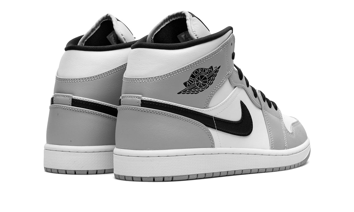 Air Jordan 1 Mid Sneakers – White, Light Gray & Black