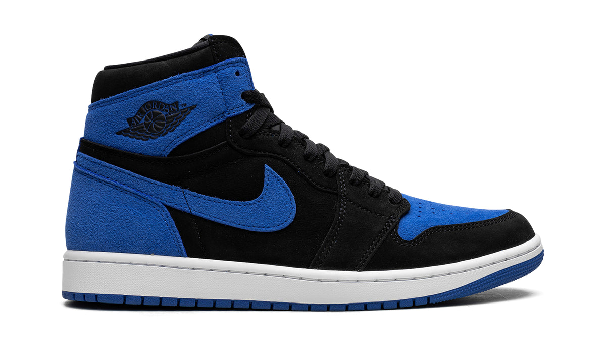 Air Jordan 1 Retro High OG Sneakers - Black/Royal Blue with White Midsole