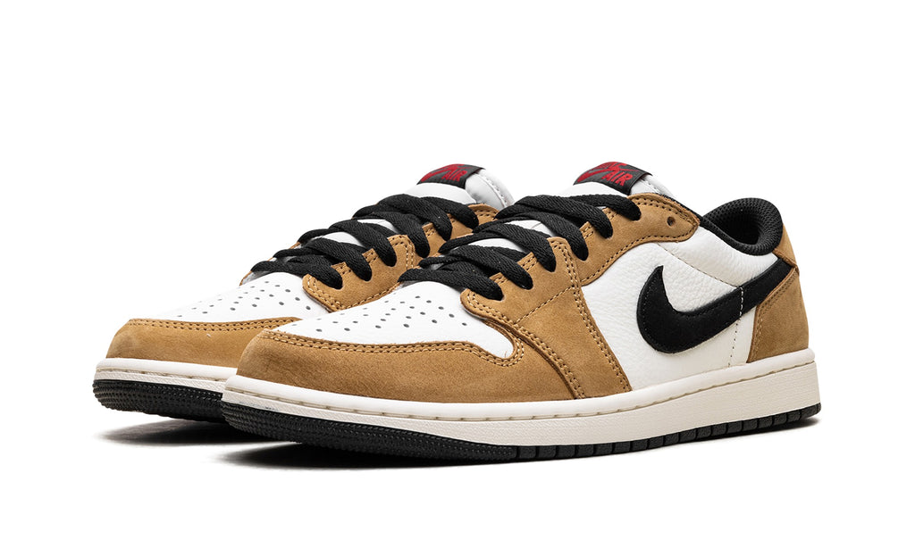 Air Jordan 1 Low Sneakers – Tan, White & Black