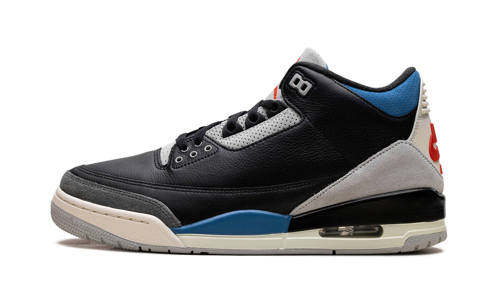 Air Jordan 3 Sneakers – Black, Grey & Blue