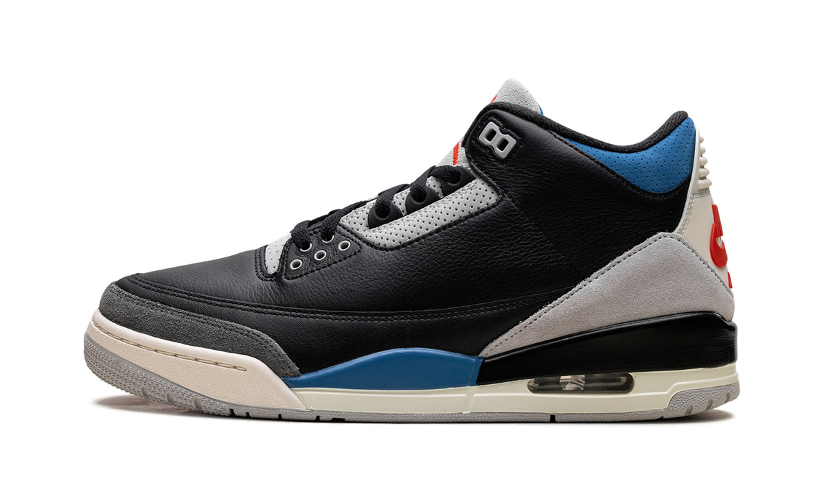 Air Jordan 3 Sneakers – Black, Grey & Blue