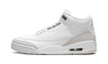Air Jordan 3 Sneakers – White & Silver Grey