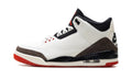Air Jordan 3 Sneakers in White, Grey & Red