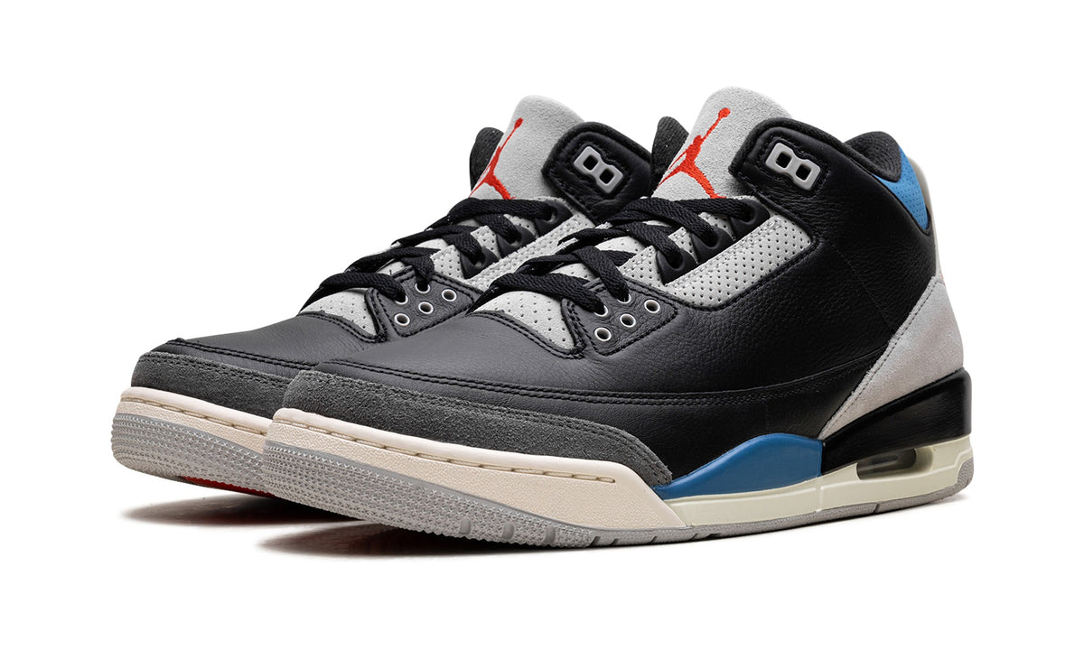 Air Jordan 3 Sneakers – Black, Grey & Blue
