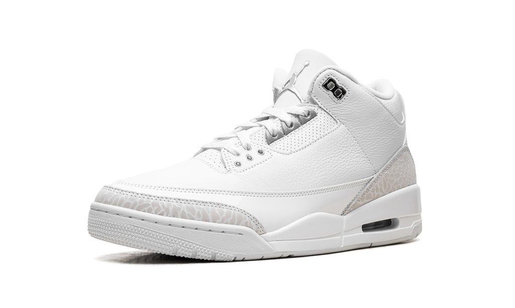 Air Jordan 3 Sneakers – White & Silver Grey