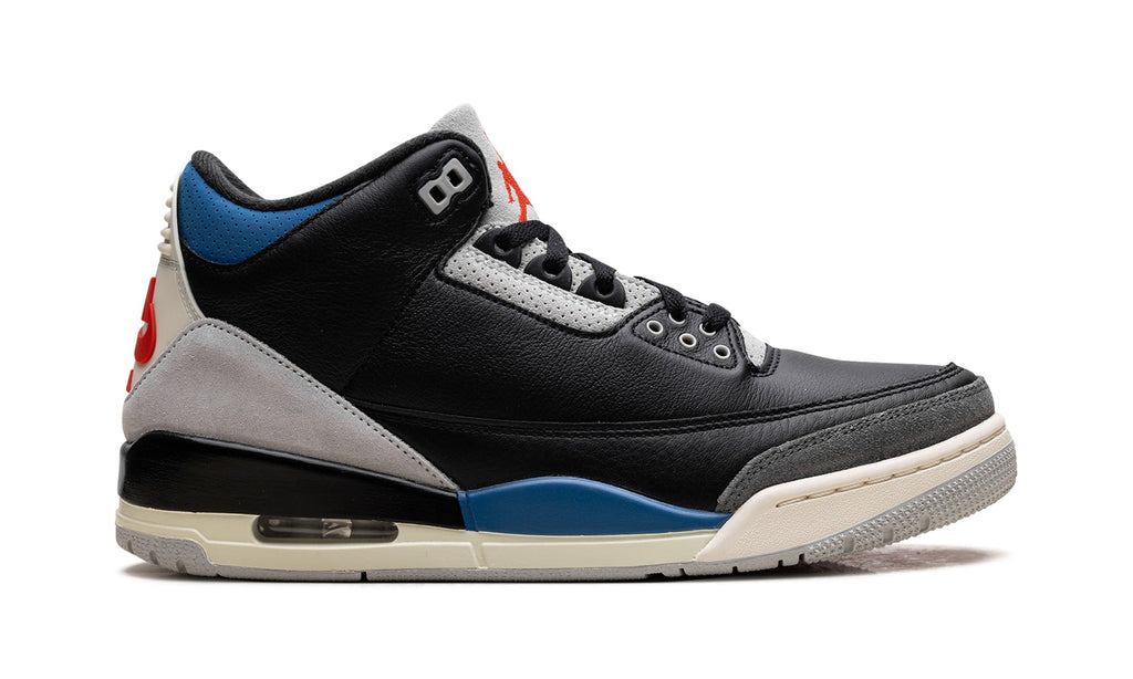Air Jordan 3 Sneakers – Black, Grey & Blue