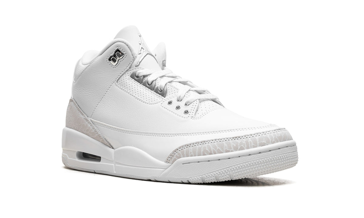 Air Jordan 3 Sneakers – White & Silver Grey