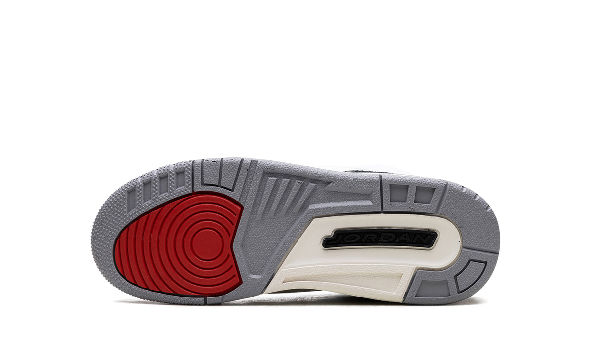 Air Jordan 3 Retro Sneakers - White/Grey with Elephant Print and Red Accents