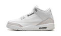 Air Jordan 3 Retro Sneakers - White & Silver with Pale Elephant Print