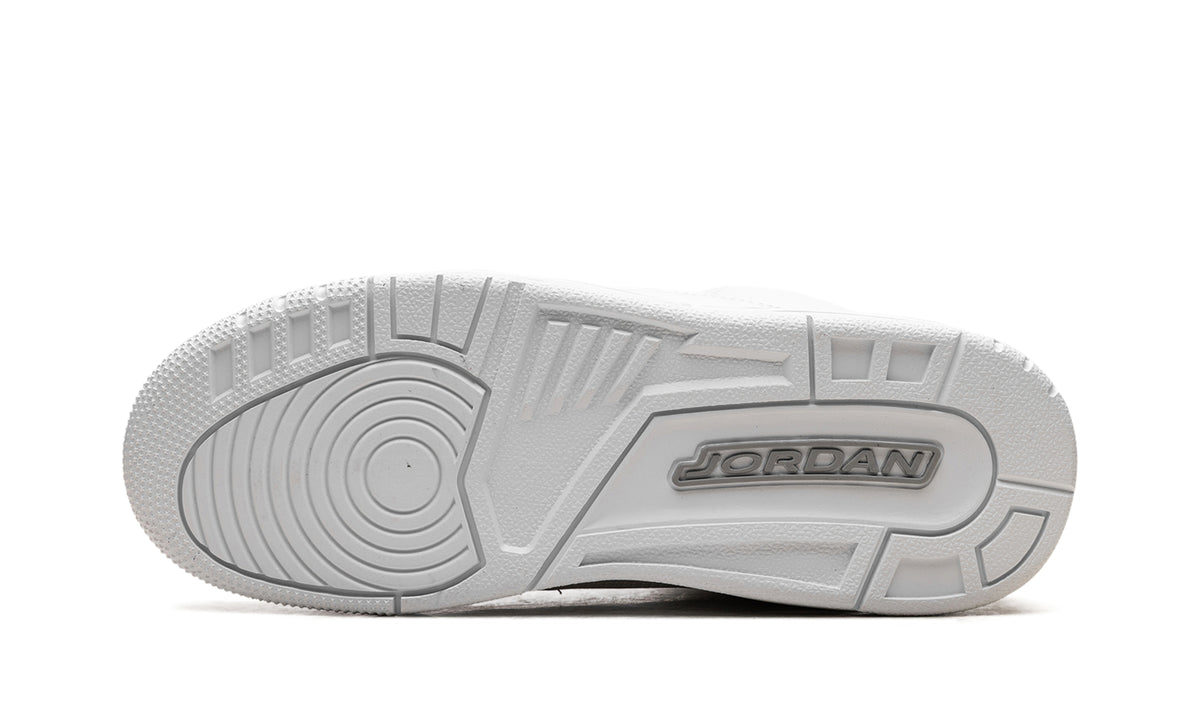 Air Jordan 3 Retro Sneakers - White & Silver with Pale Elephant Print