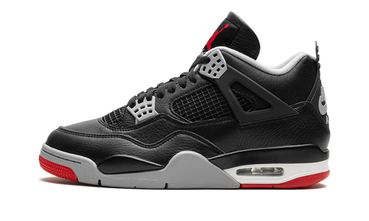 Air Jordan 4 Sneakers – Black, Grey & Red