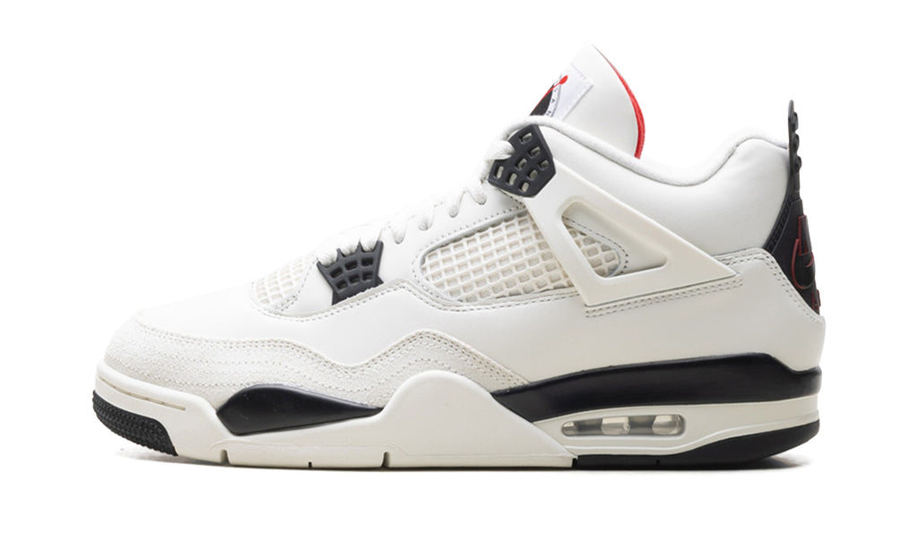 Air Jordan 4 Sneakers – White, Black & Red