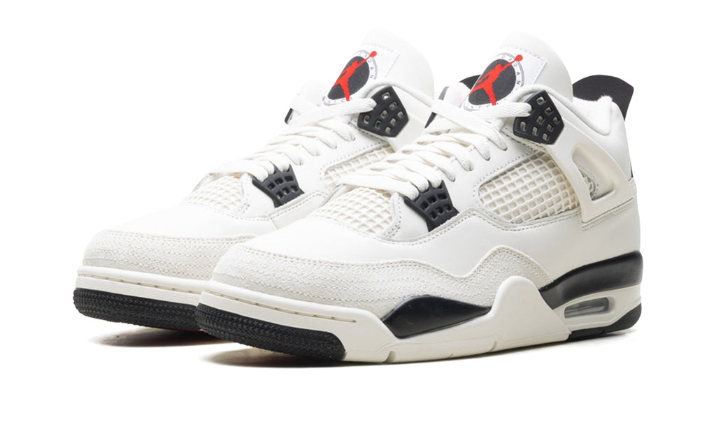 Air Jordan 4 Sneakers – White, Black & Red