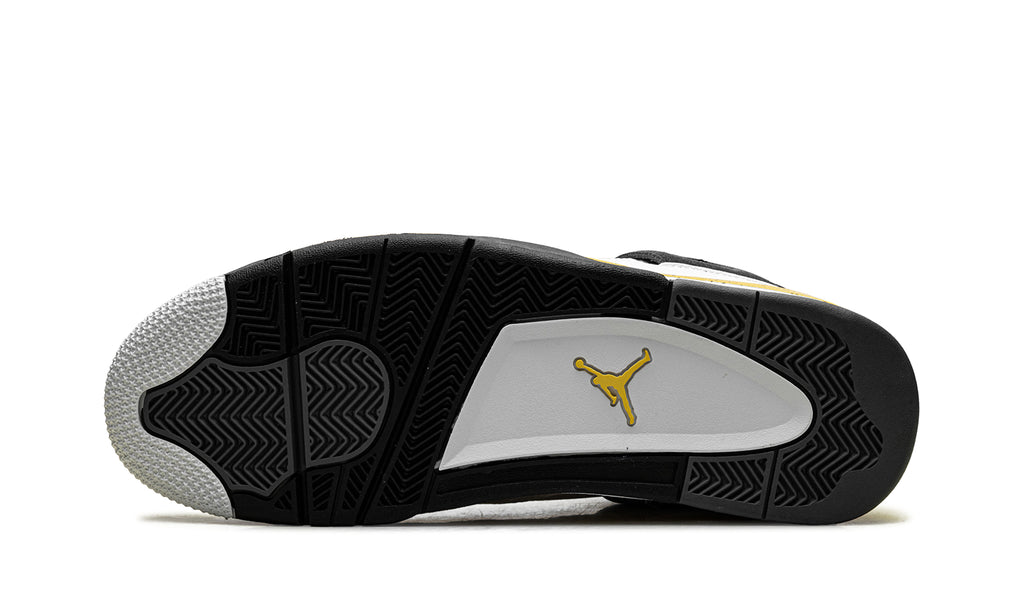 Air Jordan 4 Retro Sneakers - White, Black & Yellow with Speckled Midsole