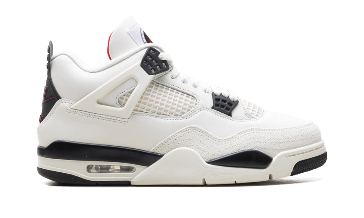Air Jordan 4 Sneakers – White, Black & Red