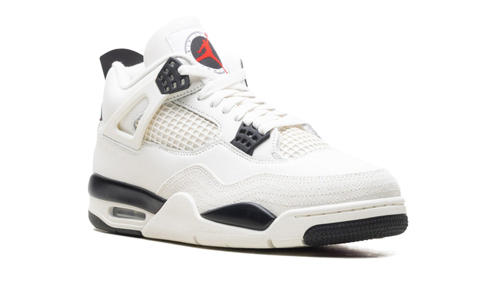 Air Jordan 4 Sneakers – White, Black & Red