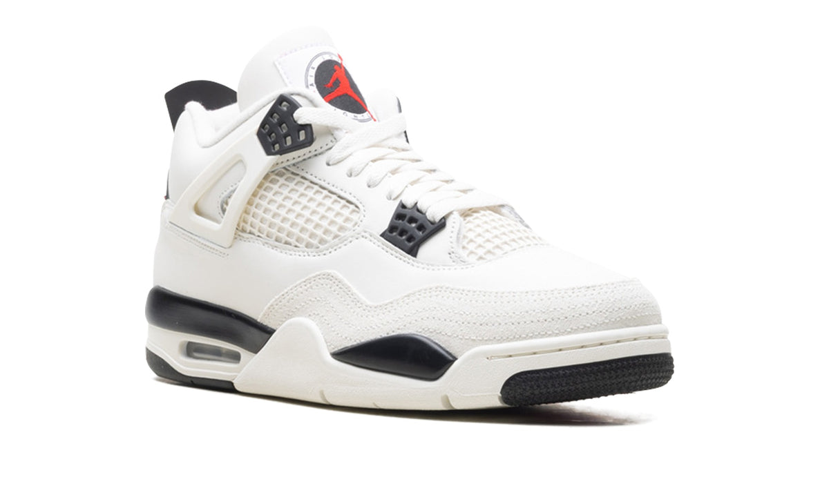 Air Jordan 4 Sneakers – White, Black & Red