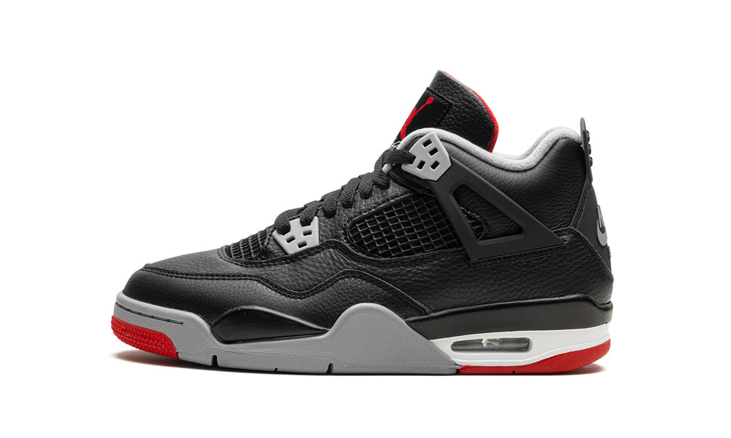 Air Jordan 4 Sneakers - Black, Gray & Red