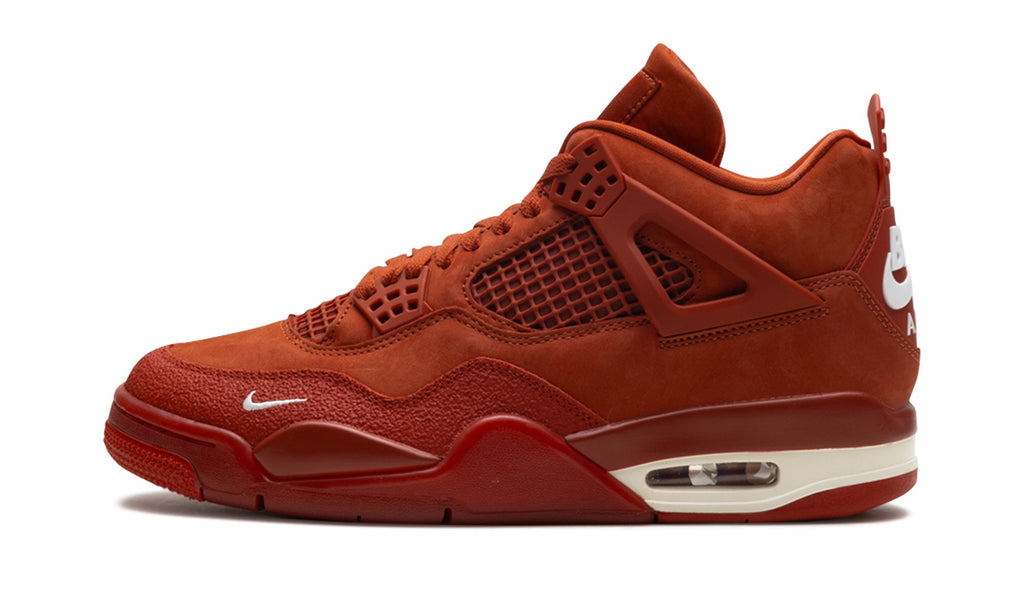 Air Jordan 4 Sneakers - Rust Red with White Nike Air Details