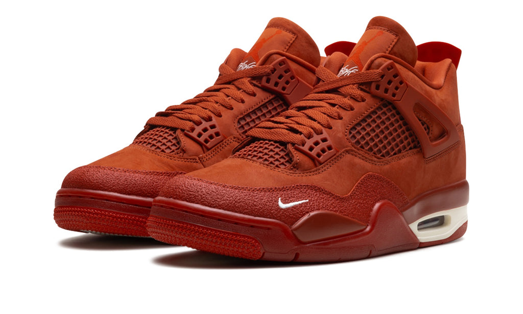 Air Jordan 4 Sneakers - Rust Red with White Nike Air Details