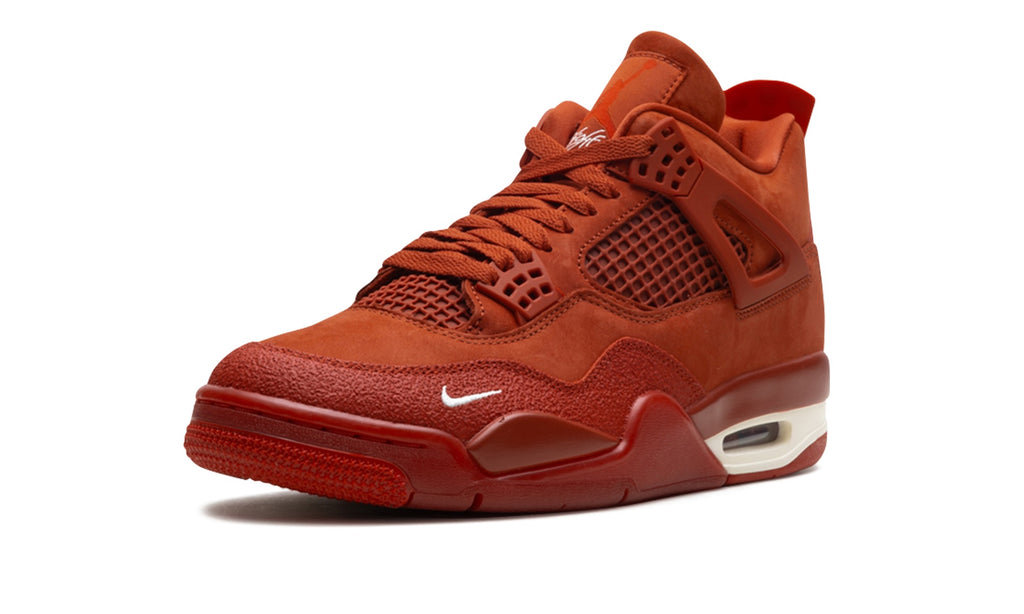 Air Jordan 4 Sneakers - Rust Red with White Nike Air Details