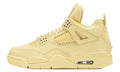 Air Jordan 4 Retro Sneakers - Pale Yellow with Tonal Details