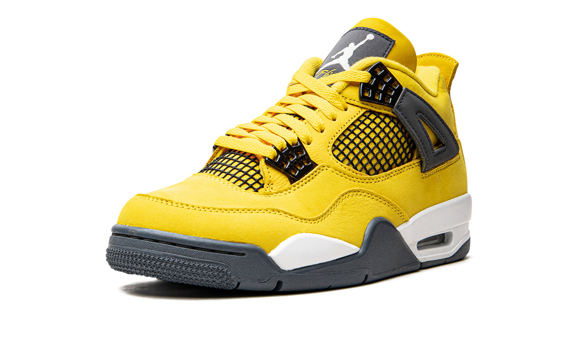 Air Jordan 4 Retro “Lightning” Sneakers - Yellow, Dark Gray & White