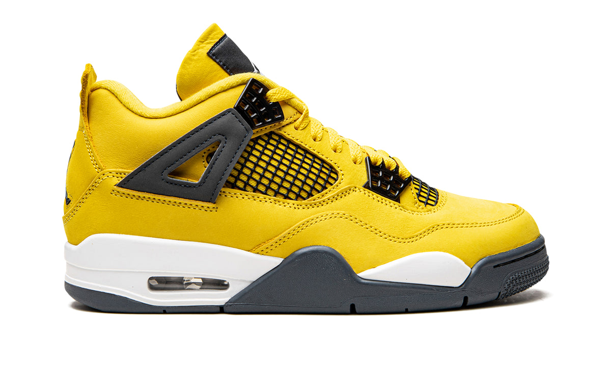Air Jordan 4 Retro “Lightning” Sneakers - Yellow, Dark Gray & White
