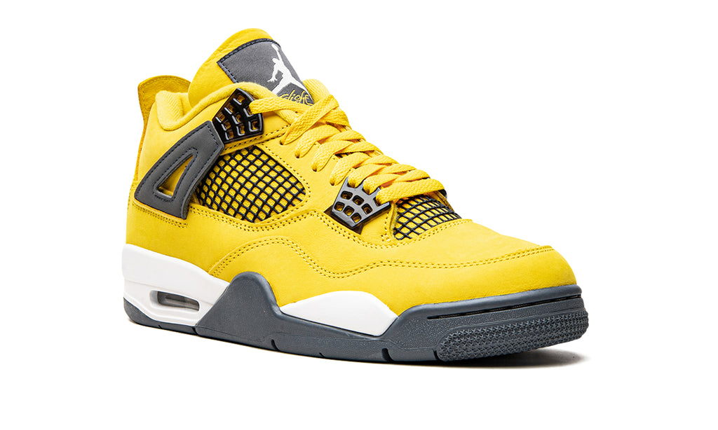 Air Jordan 4 Retro “Lightning” Sneakers - Yellow, Dark Gray & White