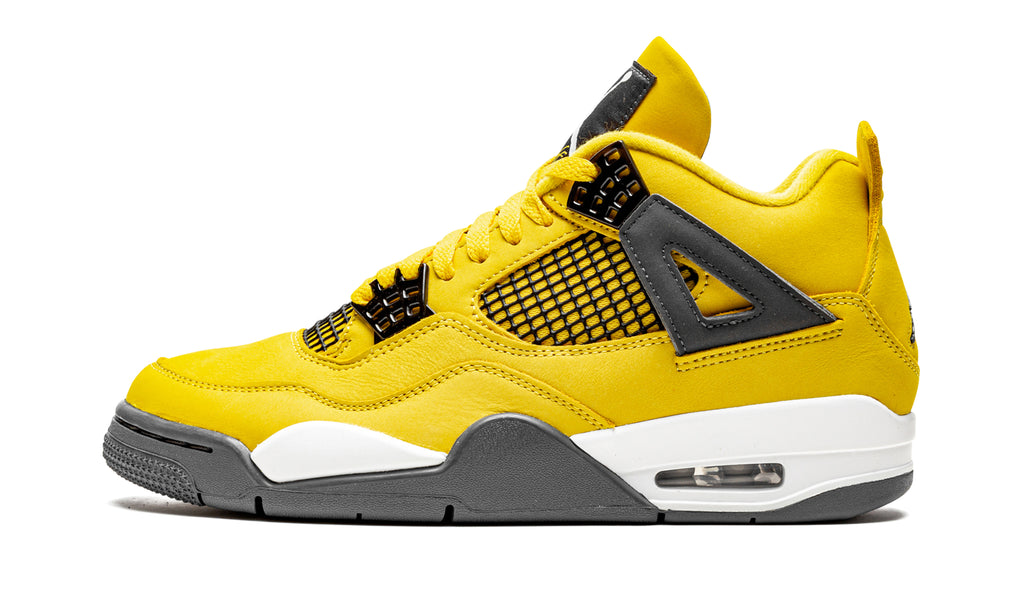 Air Jordan 4 Retro “Lightning” Sneakers - Yellow, Dark Gray & White