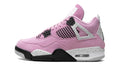 Air Jordan 4 Retro Sneakers - Pink with Speckled Grey and Black Details