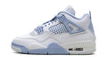 Air Jordan 4 Sneakers - White/Light Blue with Mesh Panels and Visible Air