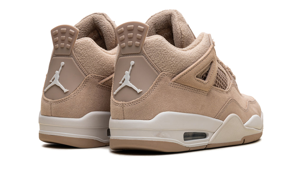Air Jordan 4 Retro Sneakers - Sand Beige and Cream with Textured Details