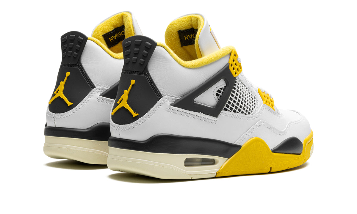 Air Jordan 4 Retro Sneakers - White and Yellow with Black Accents