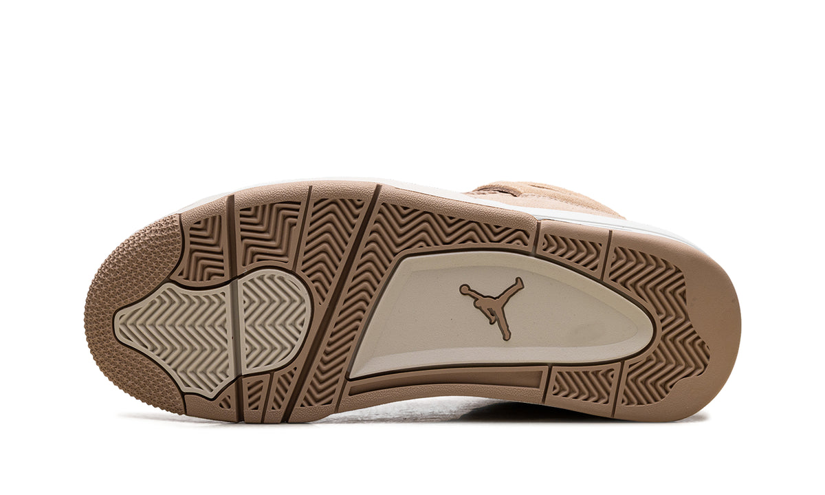 Air Jordan 4 Retro Sneakers - Sand Beige and Cream with Textured Details
