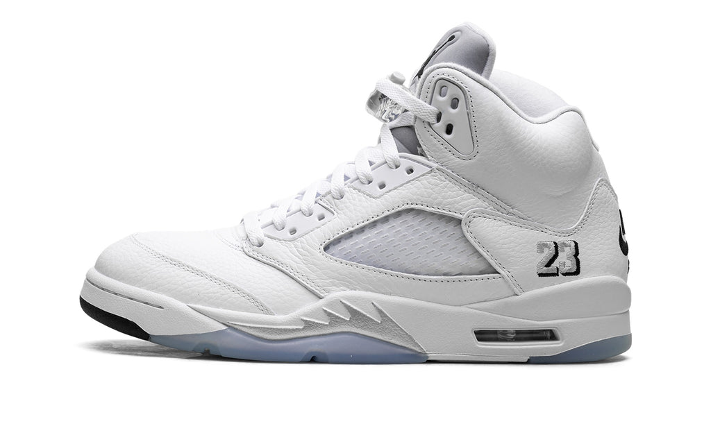 Air Jordan 5 Sneakers – White, Silver & Ice Blue