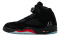 Air Jordan 5 Retro Sneakers - Black & Red with 23 Embroidery and Icy Blue Sole