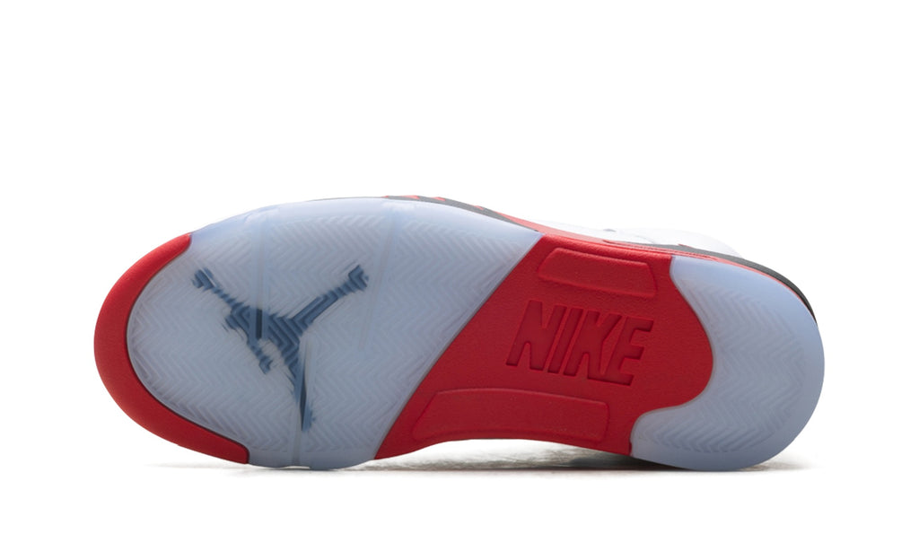Air Jordan 5 Sneakers – White, Red & Black