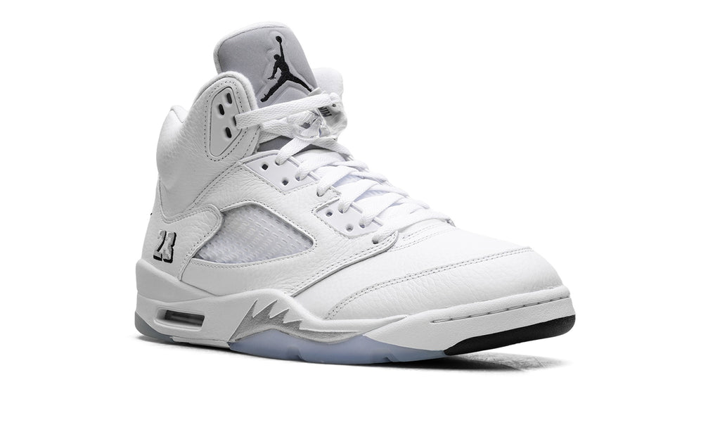Air Jordan 5 Sneakers – White, Silver & Ice Blue