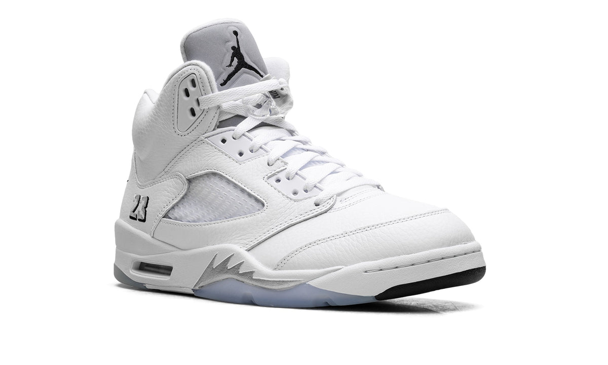 Air Jordan 5 Sneakers – White, Silver & Ice Blue
