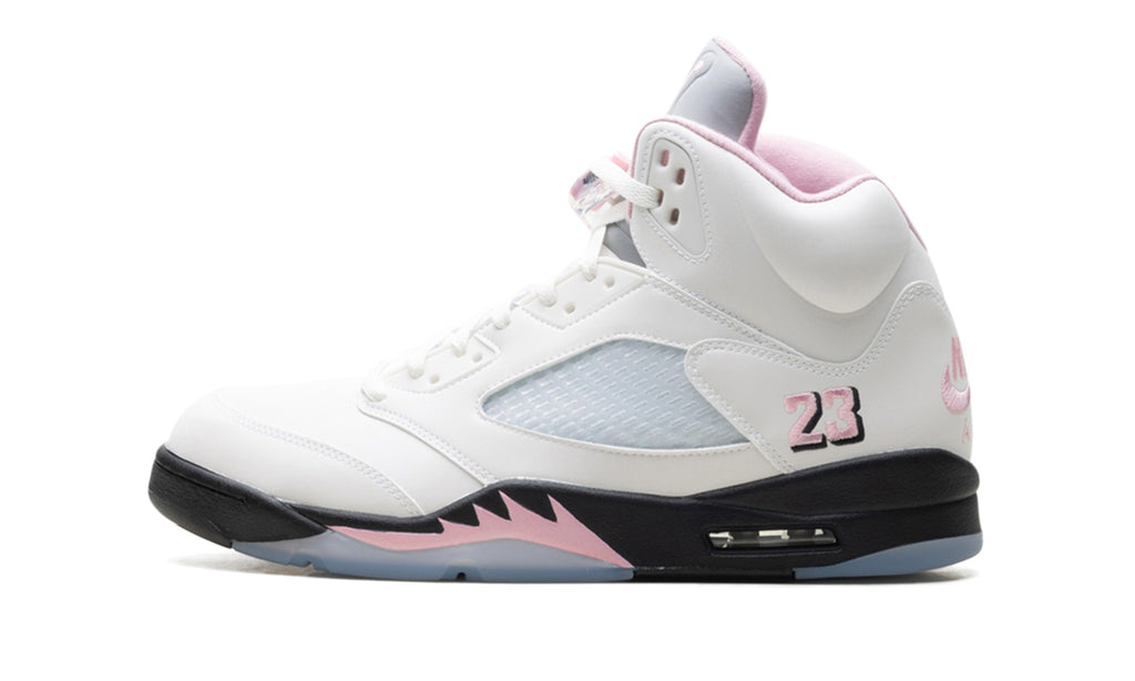 Air Jordan 5 Sneakers – White, Pink & Black