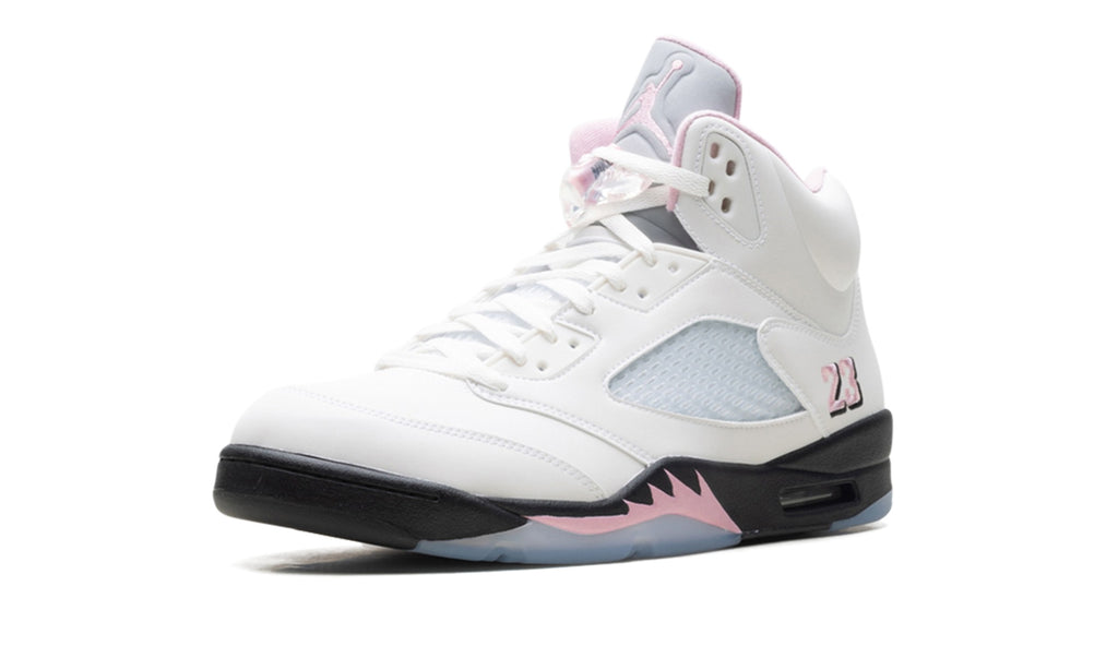 Air Jordan 5 Sneakers – White, Pink & Black