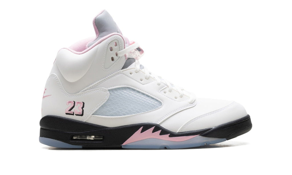 Air Jordan 5 Sneakers – White, Pink & Black