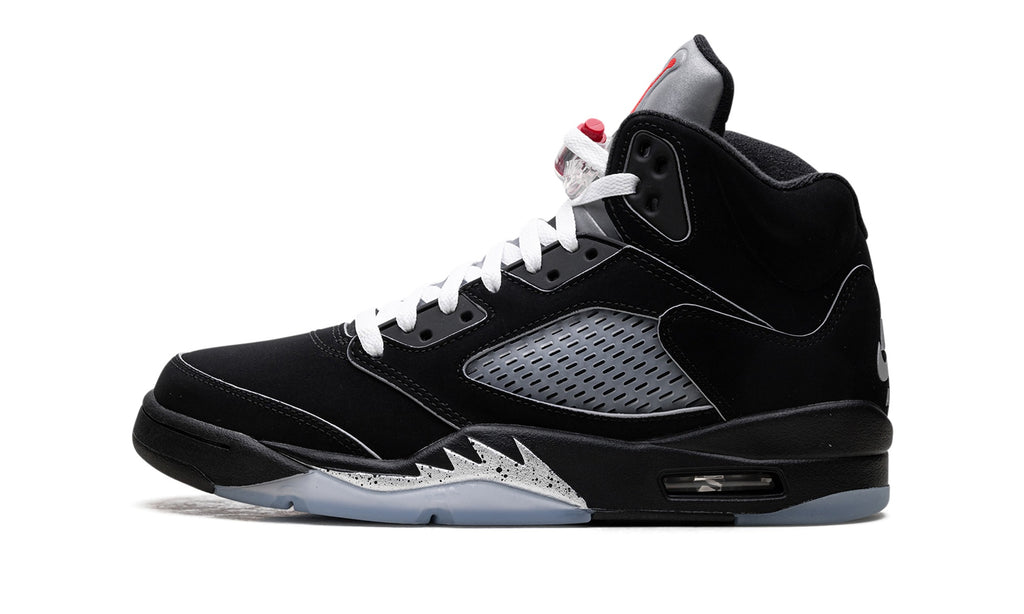 Air Jordan 5 Sneakers – Black & Metallic Silver