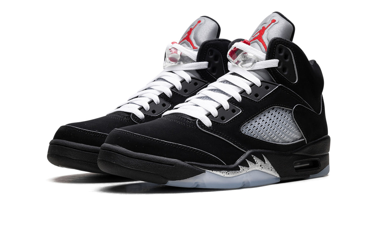 Air Jordan 5 Sneakers – Black & Metallic Silver