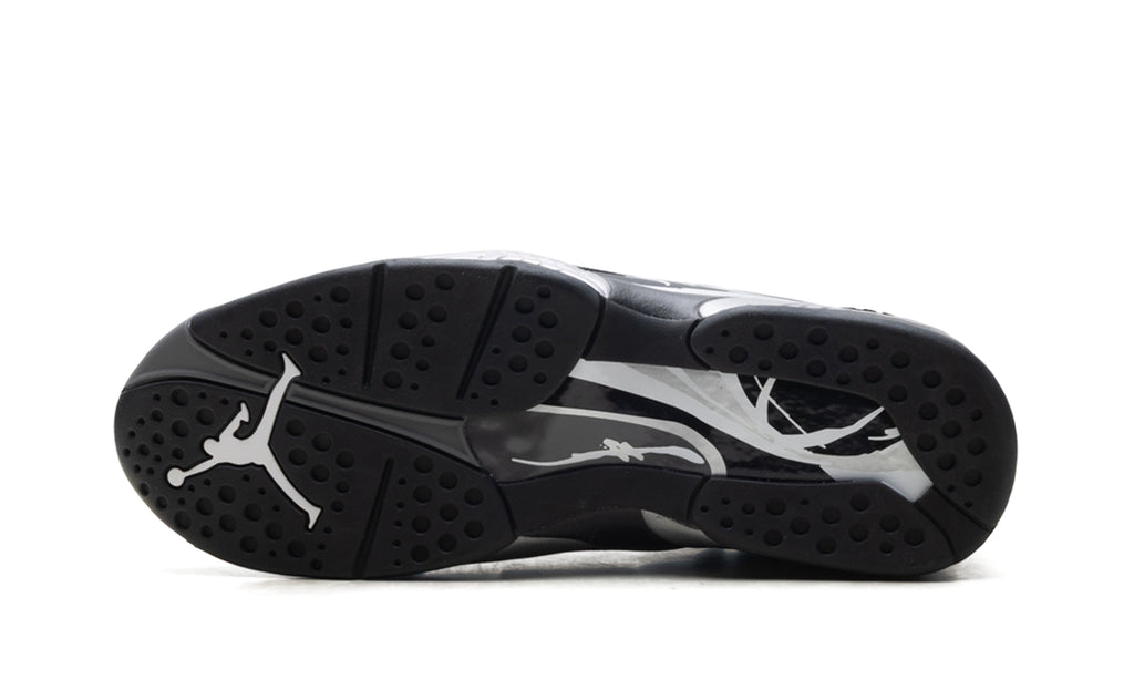 Air Jordan 8 Retro Sneakers - Black & Gray with Cross-Straps and 23 Detail