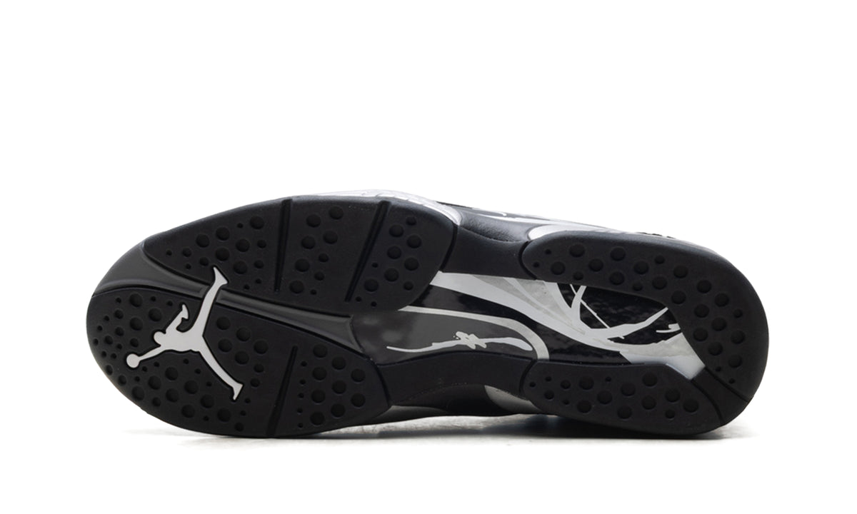 Air Jordan 8 Retro Sneakers - Black & Gray with Cross-Straps and 23 Detail