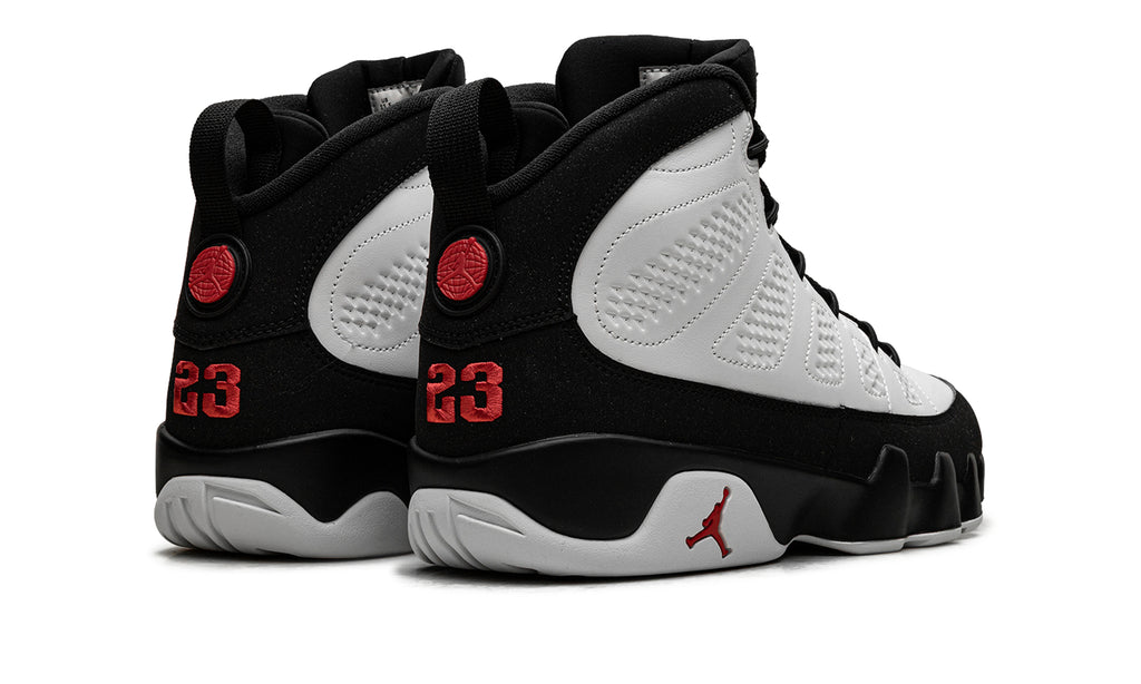 Air Jordan 9 Retro High-Top Sneakers - White and Black with Red Details