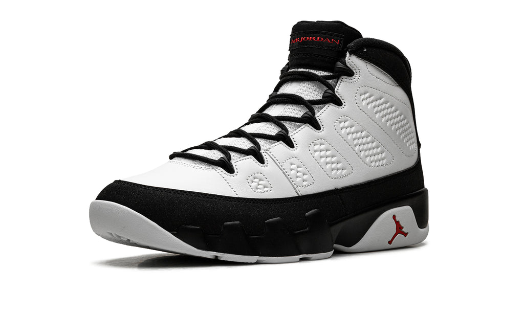 Air Jordan 9 Retro High-Top Sneakers - White and Black with Red Details