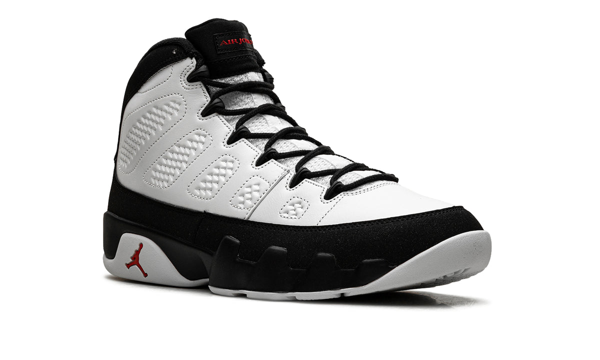 Air Jordan 9 Retro High-Top Sneakers - White and Black with Red Details